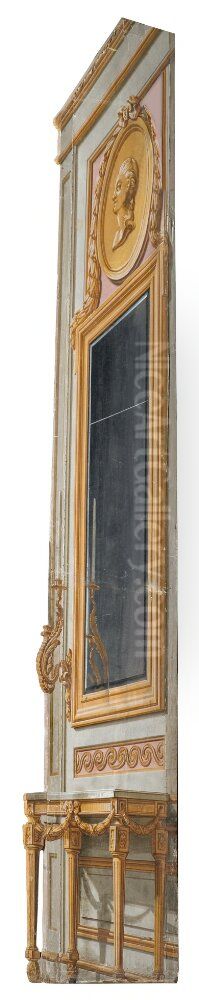 Kuliss for vanstra delen av scenen, vagg med spegel och bord Oil Painting by Erik Palmstedt