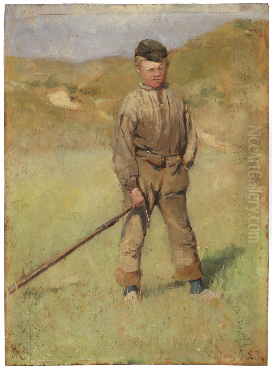 Ung pojke, motiv fran Holland Oil Painting by Nils Kreuger