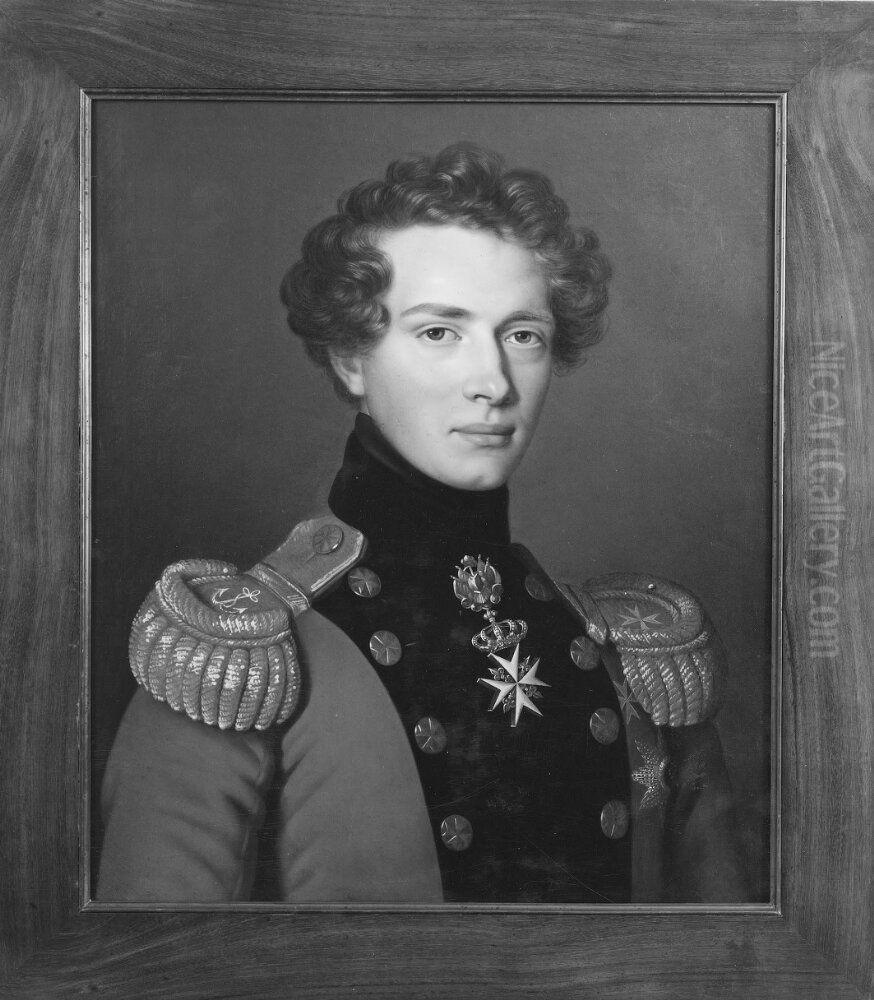 Gustav (1799-1877), kronprins av Sverige, prins av Vasa, generalmajor, faltmarskalklojtnant, gift med Lovisa av Baden Oil Painting by Franz Seraph Stirnbrand