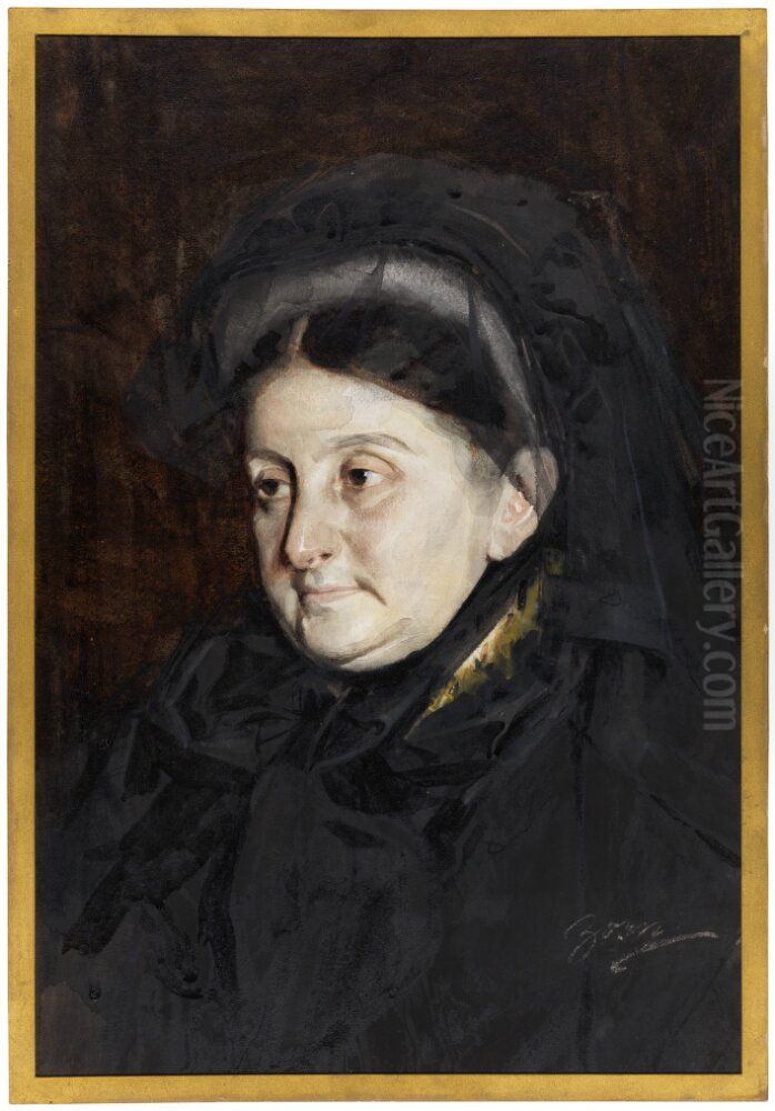 Mrs Henriette Lamm Oil Painting by Anders Zorn