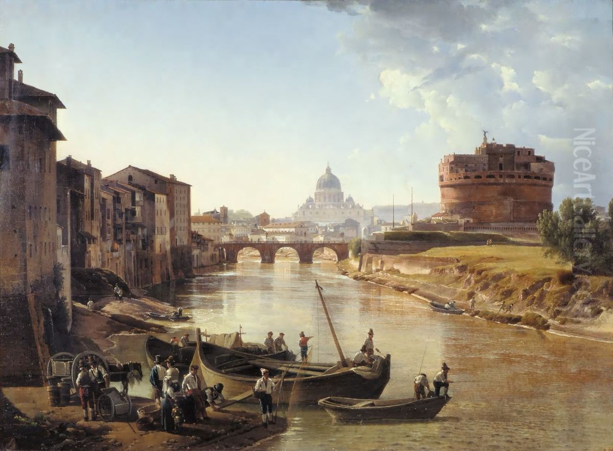 The New Rome. Castel Sant'Angelo Oil Painting by Sylvester Shchedrin