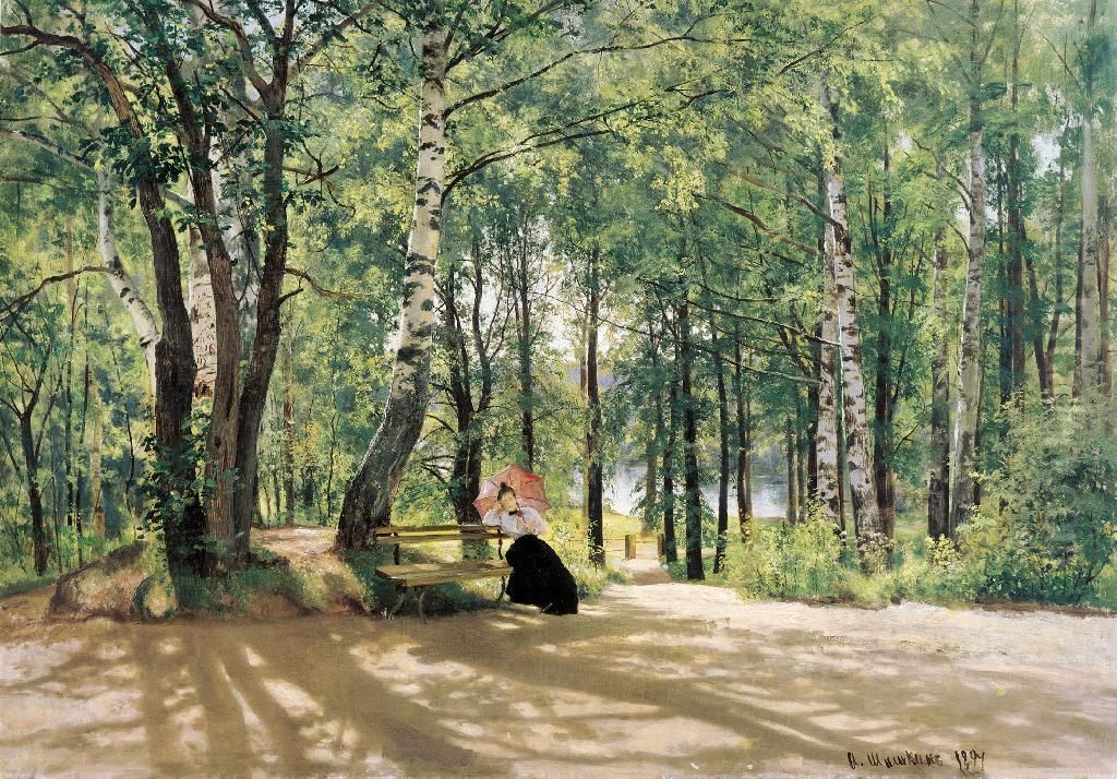 In the Dacha (Near Dacha) Oil Painting by Ivan Shishkin