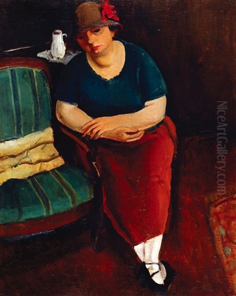 Femme au fauteuil Oil Painting by Georges Kars