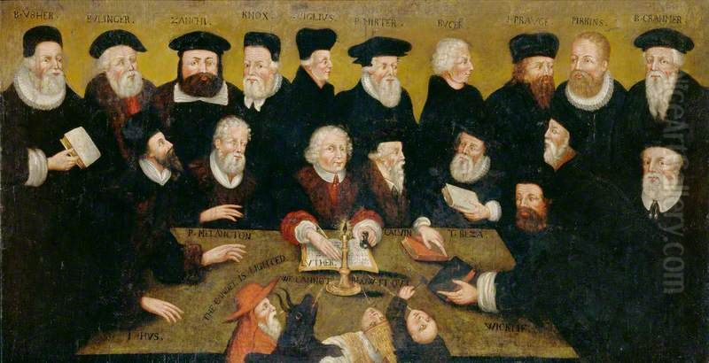 The Protestant Reformers Oil Painting by unknown