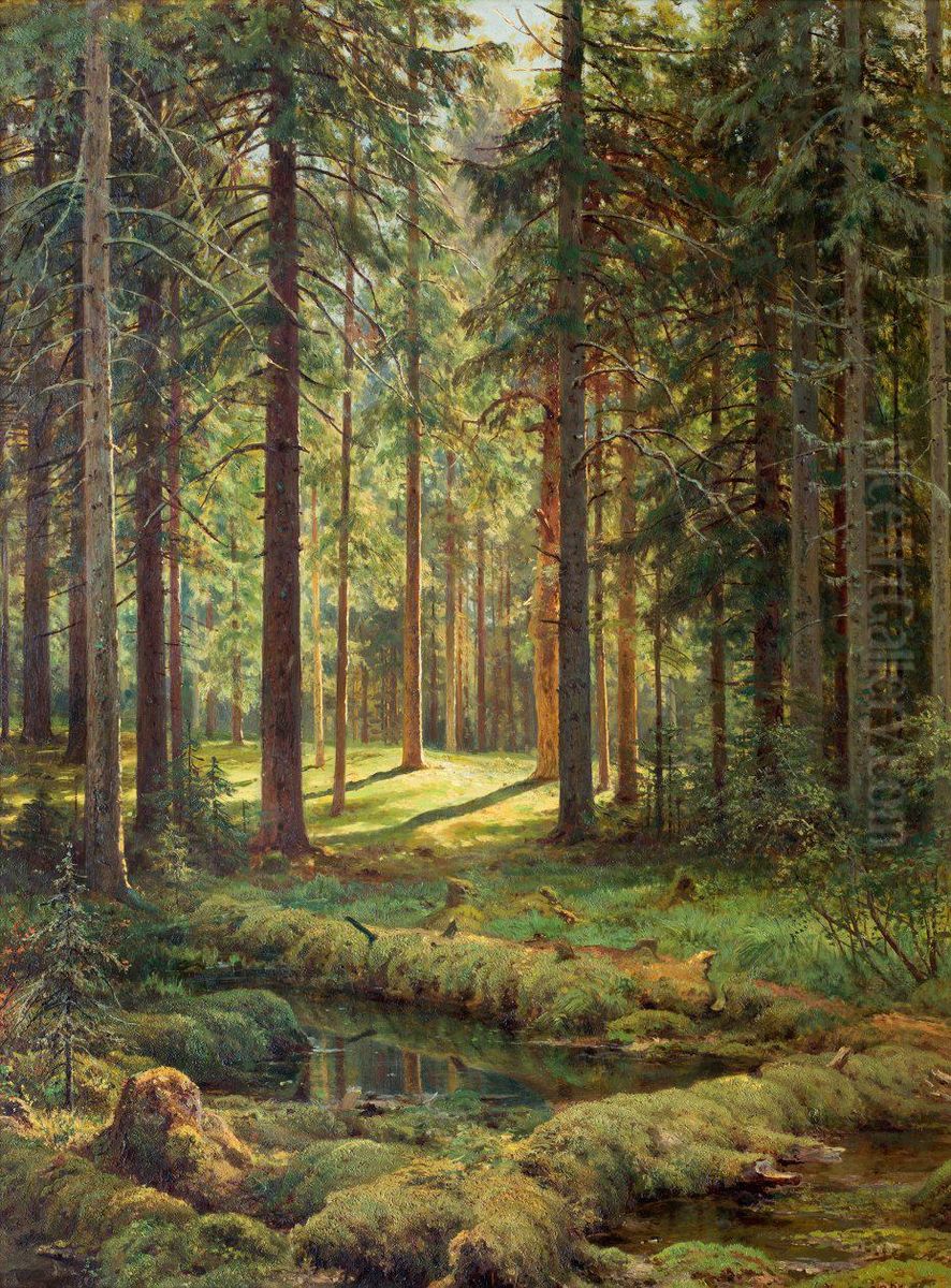 <<Awaltanaf afizcek koe pailtapalexo (trutca ke Cickin)>> Oil Painting by Ivan Shishkin