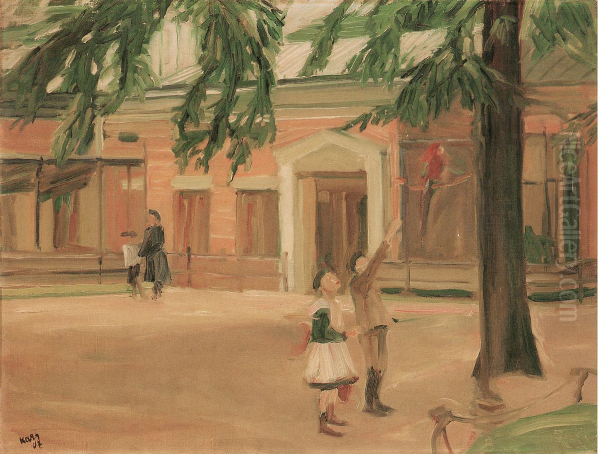 Vyjev z parku - Zoologicka zahrada v Hamburku Oil Painting by Georges Kars