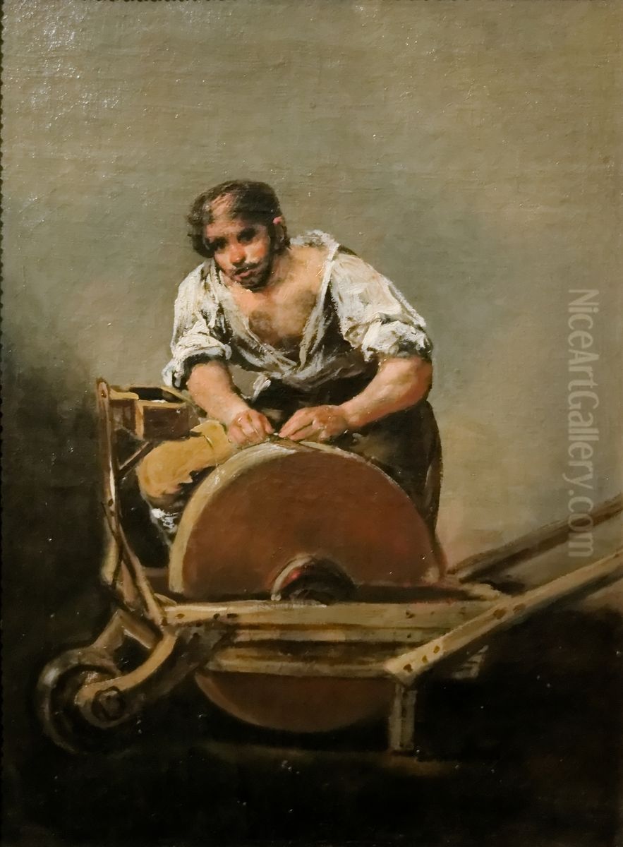 The grindler Oil Painting by Francisco Goya Fuendetodos