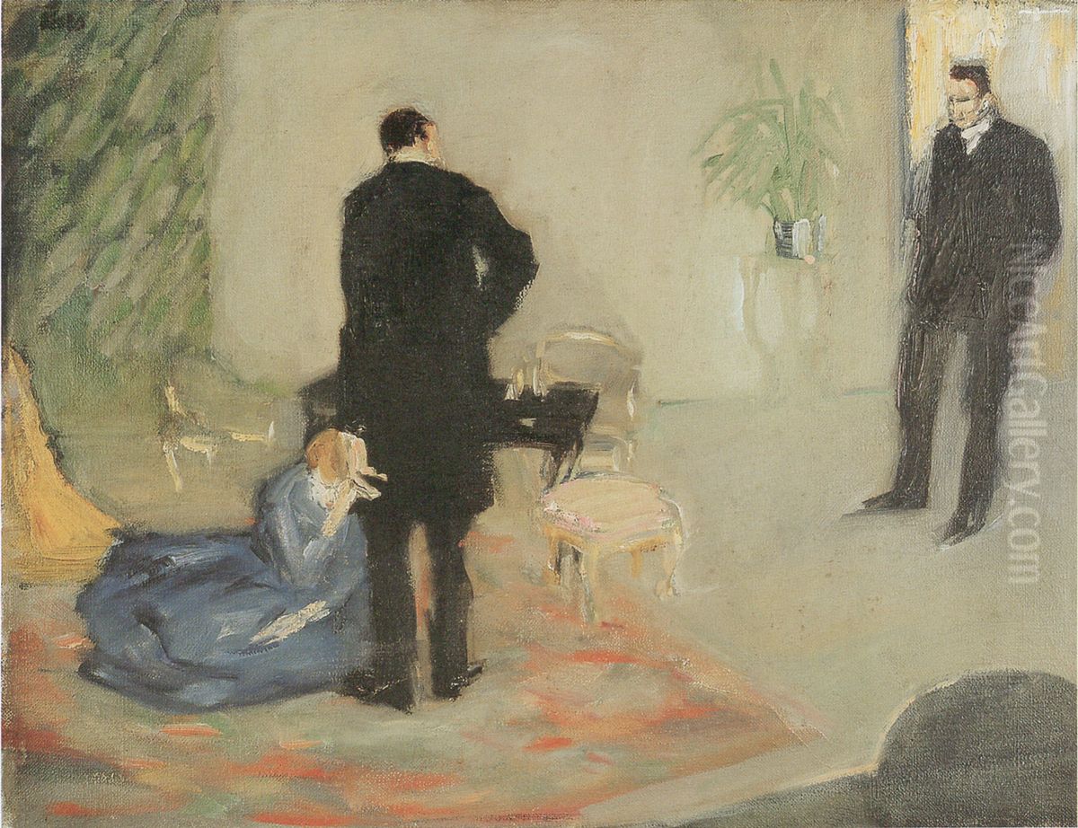 Divadelni scena Oil Painting by Georges Kars