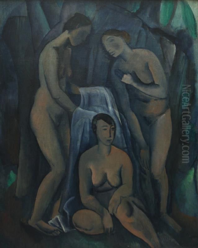 Tri akty Oil Painting by Georges Kars