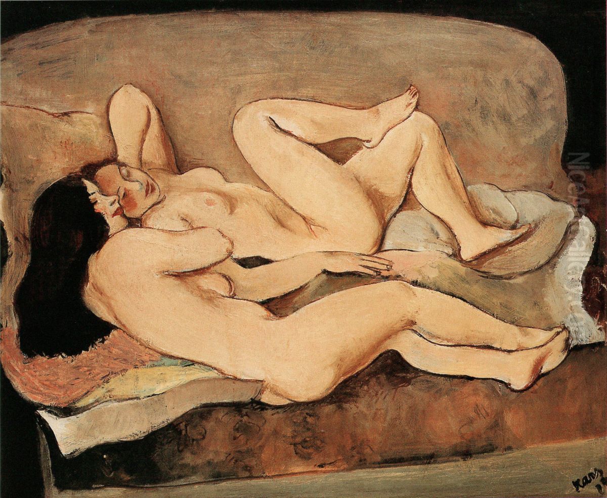 Modelky v atelieru Oil Painting by Georges Kars