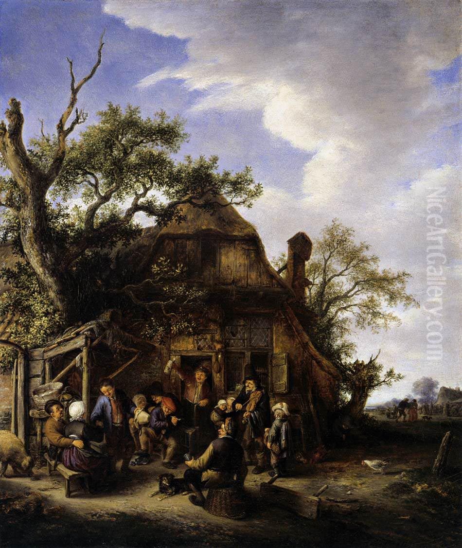 Merry peasants Oil Painting by Adriaen van Ostade