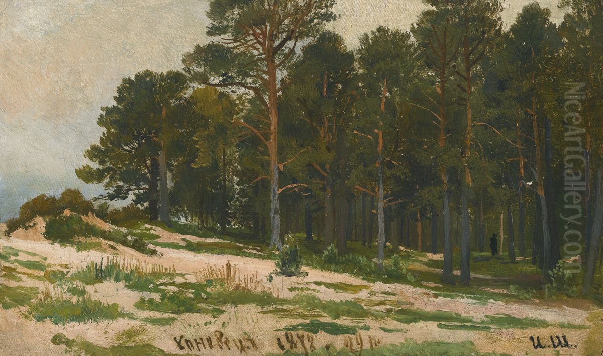 Pine Forest Oil Painting by Ivan Shishkin
