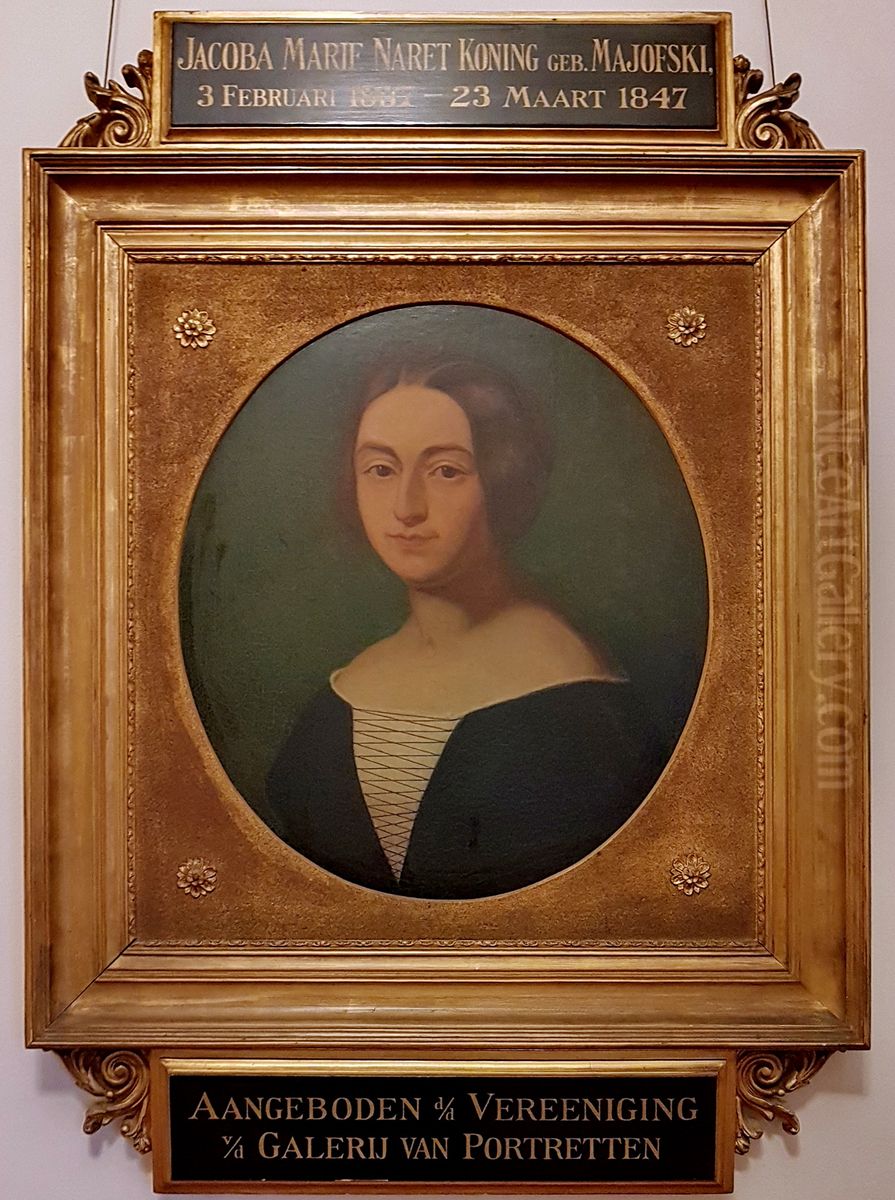 Portrait of Dutch actress Cornelia Naret Koning-Majofski Oil Painting by Matthieu Wiegman