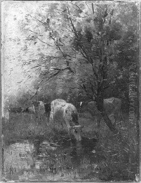 Onder de wilgen Oil Painting by Willem Maris