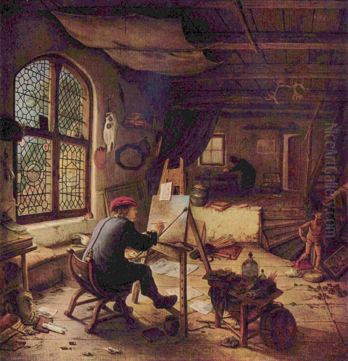 Der Maler in seiner Werkstatt Oil Painting by Adriaen van Ostade