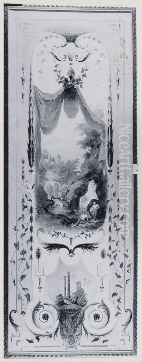 Wanddecoratie met waterval Oil Painting by Paul-Alfred Colin