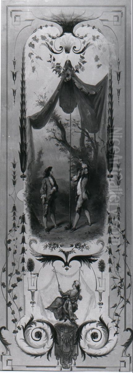 Wanddecoratie met boogschutters Oil Painting by Paul-Alfred Colin