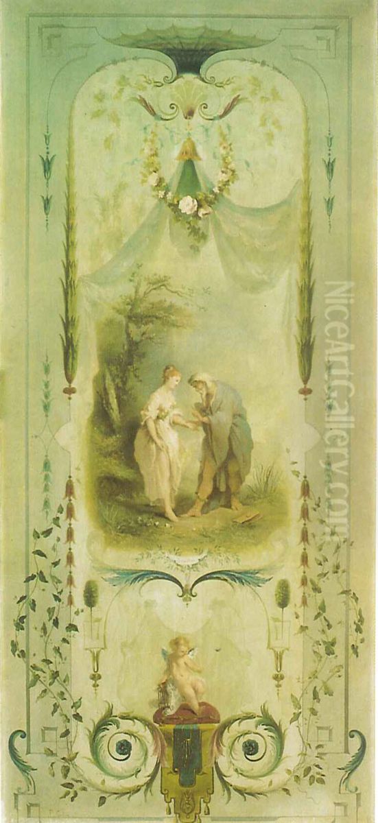 Wanddecoratie De waarzegger Oil Painting by Paul-Alfred Colin