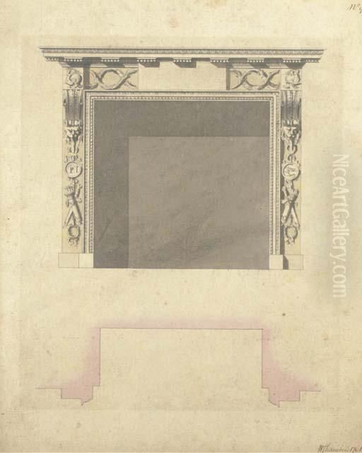 Design For A Chimney-piece Oil Painting by Sir William Chambers