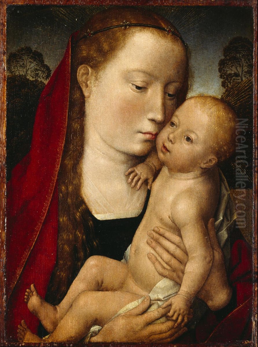 Virgin and Child Oil Painting by (manner of) Memling, Hans
