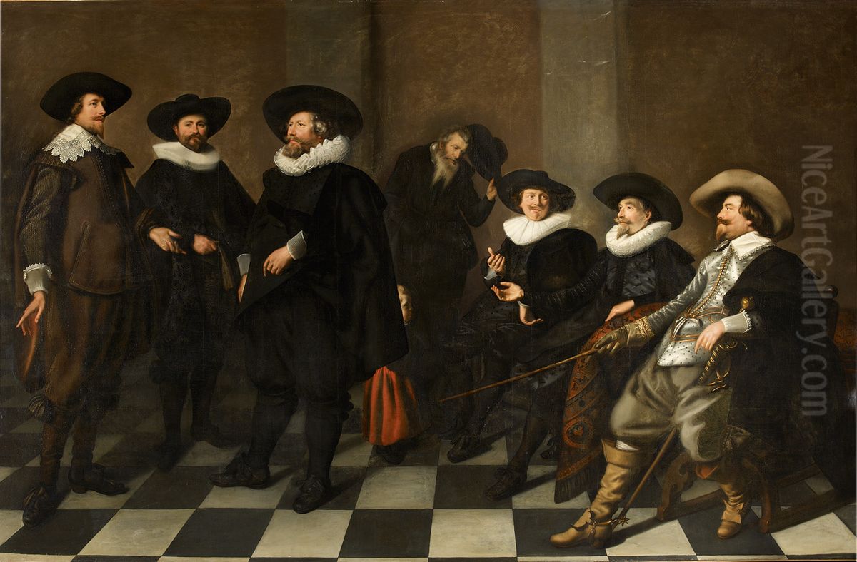 De regenten van het Burgerweeshuis Oil Painting by Abraham de Vries