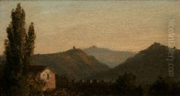 Italian Landscape (formerly The Catskills from Saugerties) Oil Painting by Thomas Cole