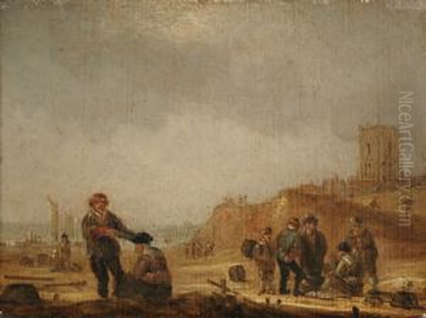The Beach at the Tower of Egmont Oil Painting by Jan van Goyen