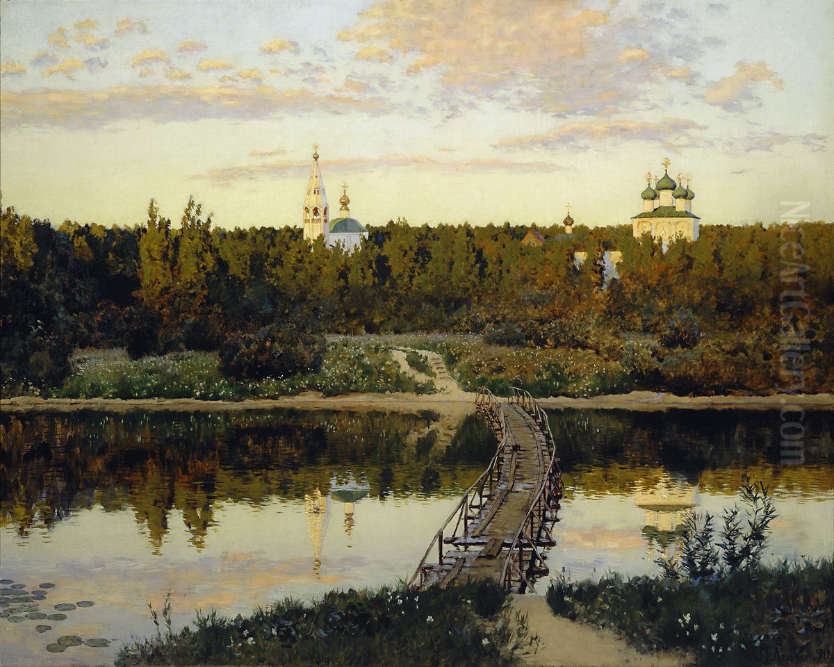 A Quiet Monastery Oil Painting by Isaac Levitan