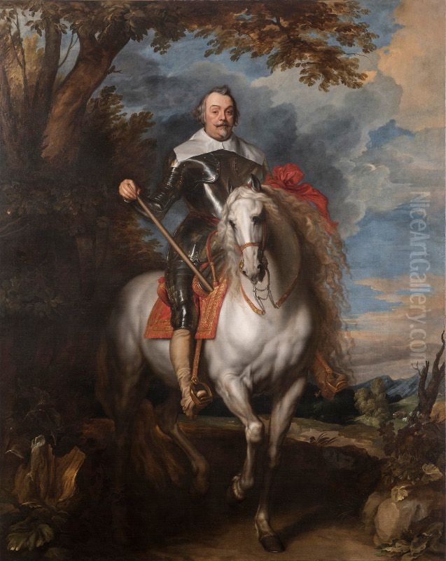 Equestrian portrait of Francisco de Moncada Oil Painting by Sir Anthony Van Dyck