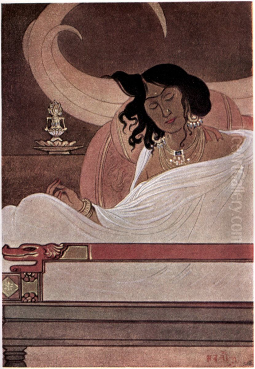 The Bodhisattva's Tusks Oil Painting by Abanindranath Tagore