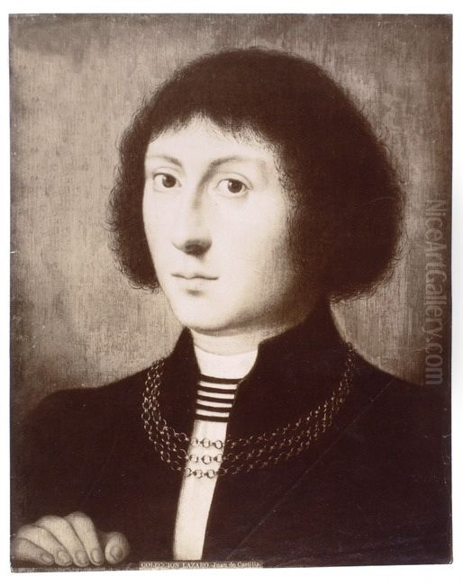 Portrait of a man with a necklace Oil Painting by (manner of) Memling, Hans
