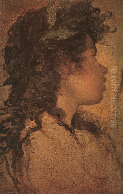 Estudio para la cabeza de Apolo Oil Painting by Diego Rodriguez de Silva y Velazquez