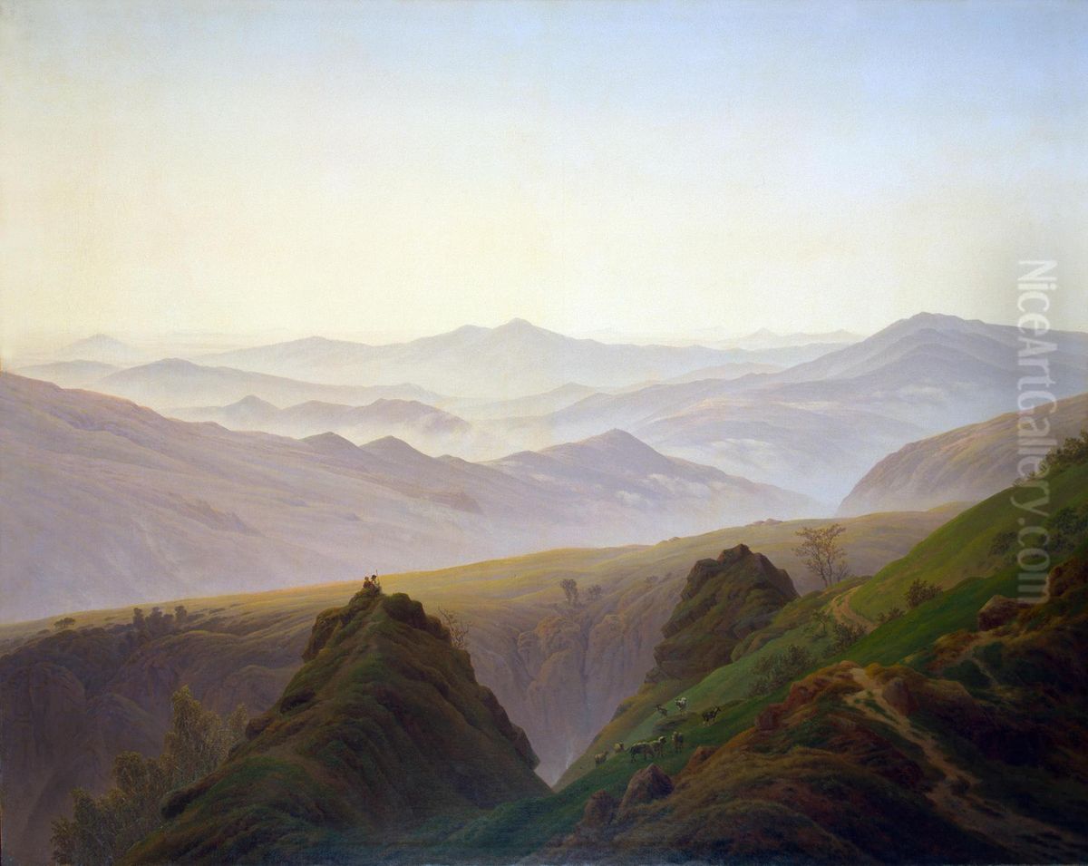Morning in the Mountains Oil Painting by Caspar David Friedrich