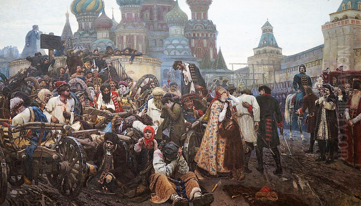 Utro streleckoj kazni Oil Painting by Vasily Surikov