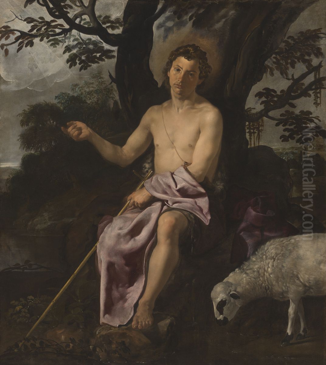 Saint John the Baptist in the Wilderness Oil Painting by Diego Rodriguez de Silva y Velazquez