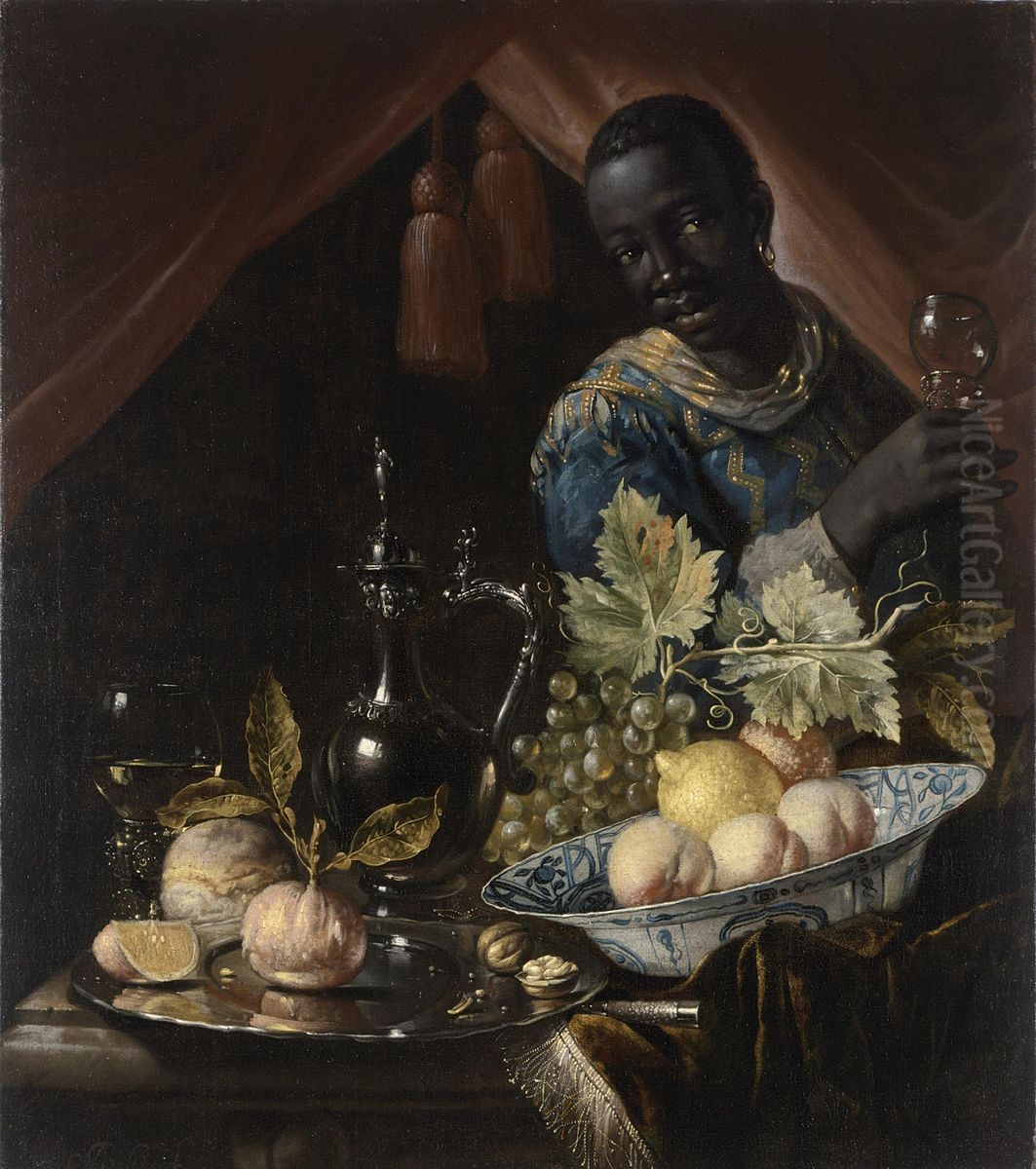 Still Life with Male Figure Oil Painting by Juriaen van Streeck