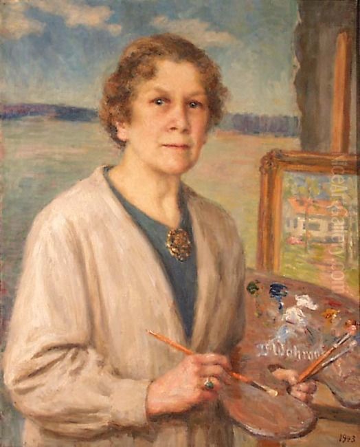 Self-portrait Oil Painting by Dora Wahlroos
