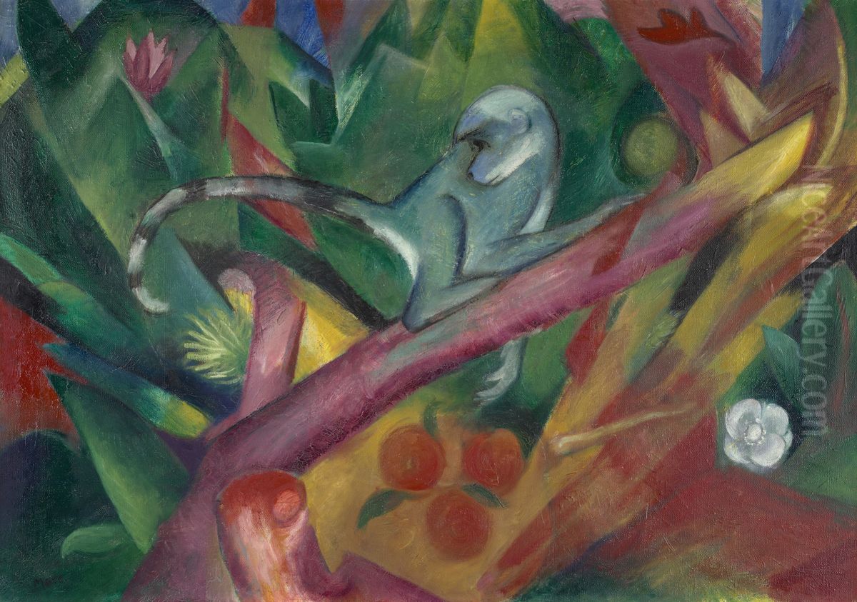 Das Affchen Oil Painting by Franz Marc
