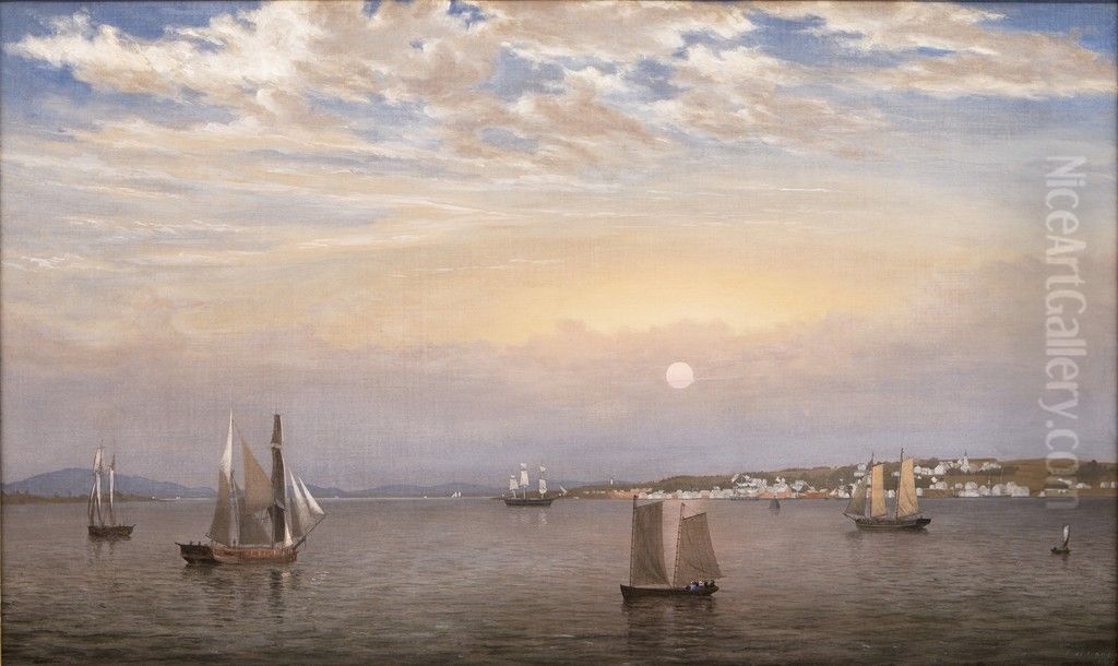 Castine Harbor and Town Oil Painting by Fitz Henry Lane