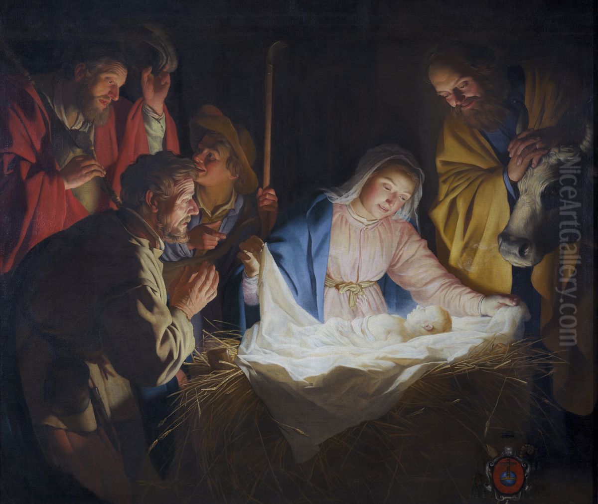 The Adoration of the Shepherds Oil Painting by Gerard van Honthorst