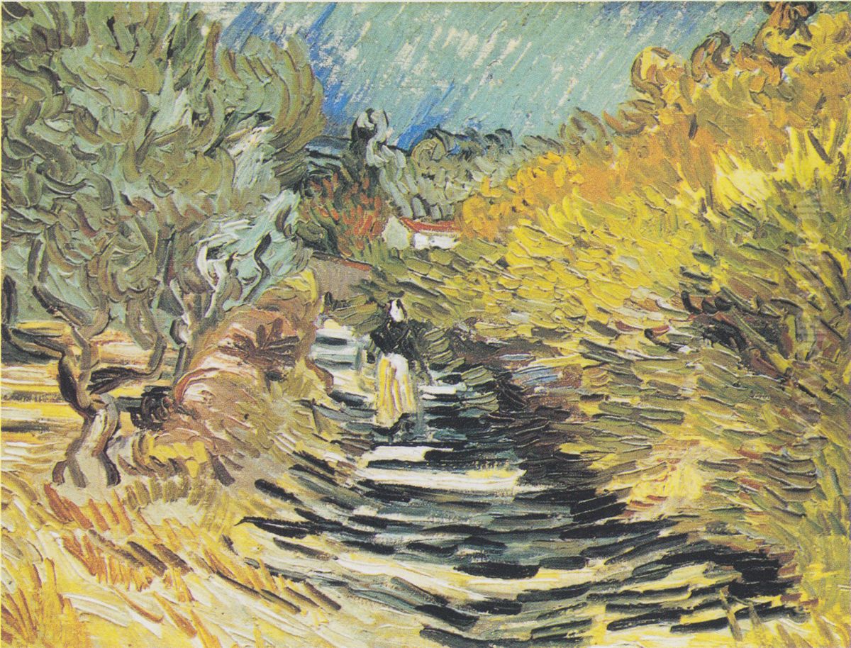 Path in Saint-Remy with Female Figure Oil Painting by Vincent Van Gogh