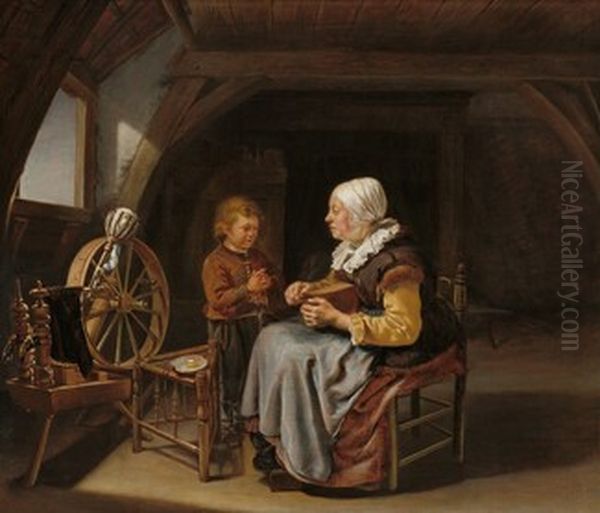 Saying Grace Oil Painting by Frans van Mieris