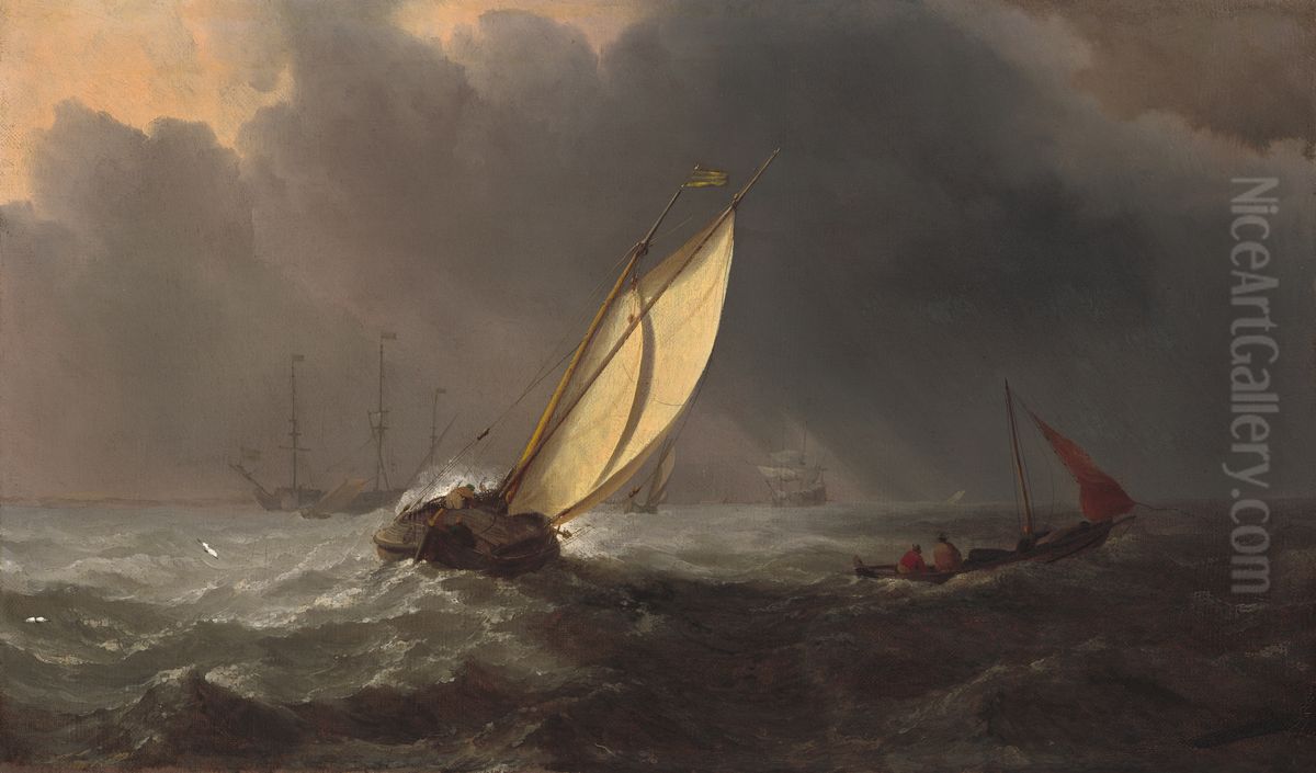 Before the Storm Oil Painting by Willem van de Velde the Youngerand workshop