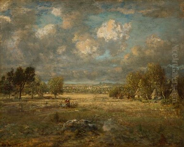 Countryside in Picardy Oil Painting by Theodore Rousseau