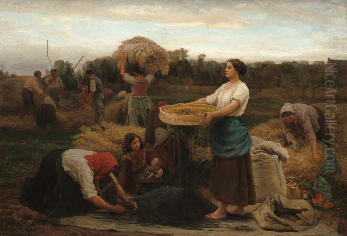 LeColza Oil Painting by Jules Breton