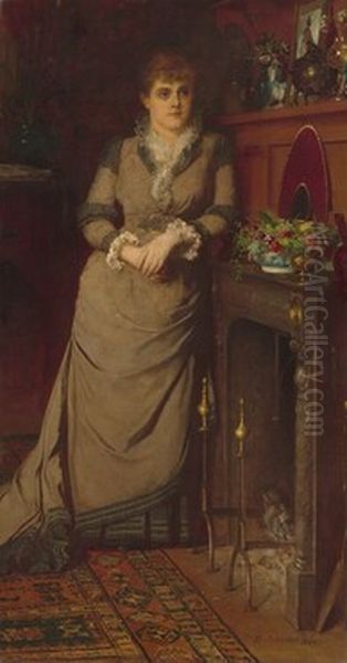 Harriet Hubbard Ayer Oil Painting by Eastman Johnson