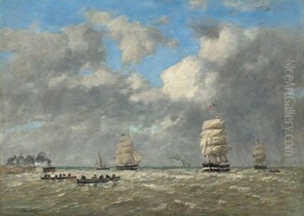 Le Havre Oil Painting by Eugene Louis Boudin