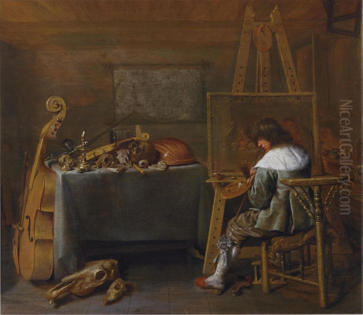 Schilder in zijn Atelier. Oil Painting by Jan Miense Molenaer