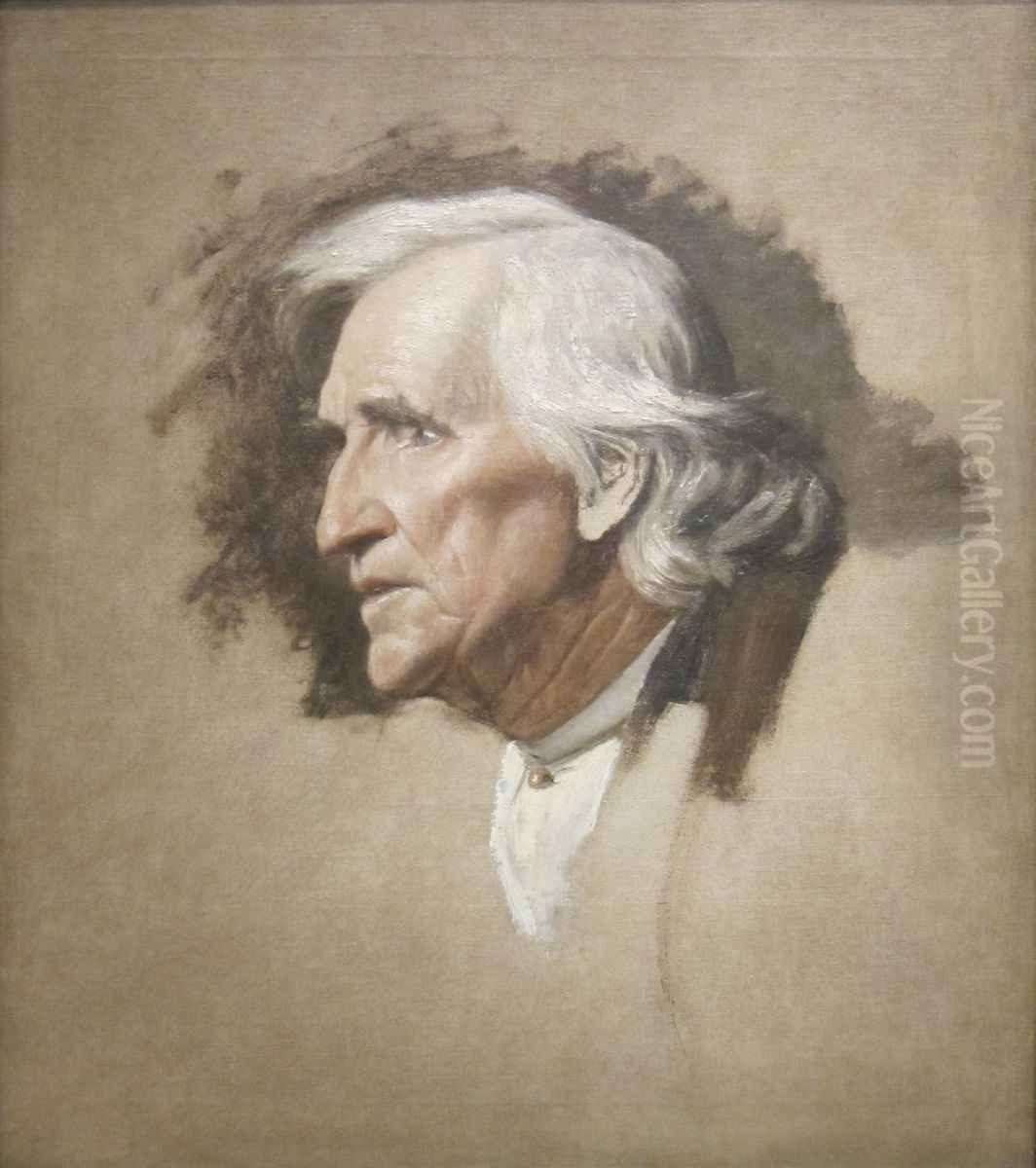 Study Head of a Man Oil Painting by Thomas Satterwhite Noble