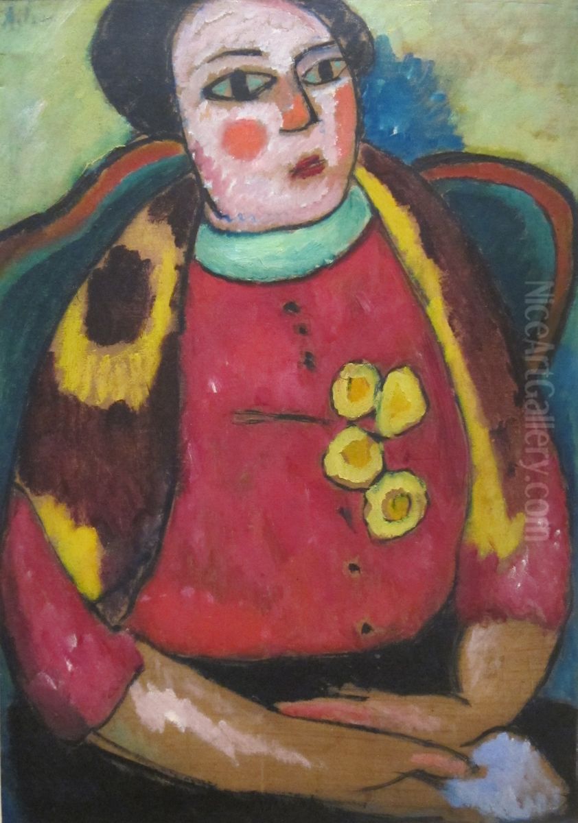Seated Woman Oil Painting by Alexei Jawlensky